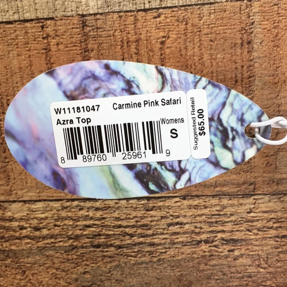 Prana Carmine Pink Safari Azra High Neck Bikini Top Pink Orange Zebra Sm… - Picture 8 of 9